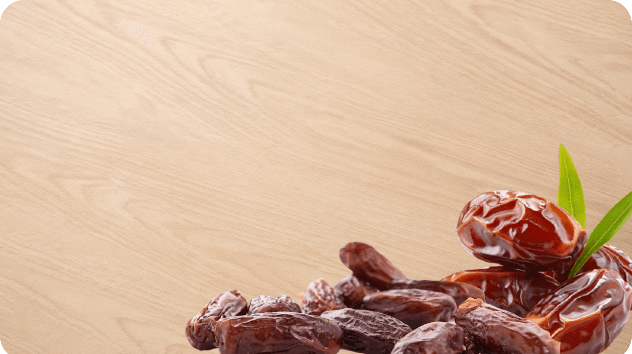 Premium dates on a light wooden surface